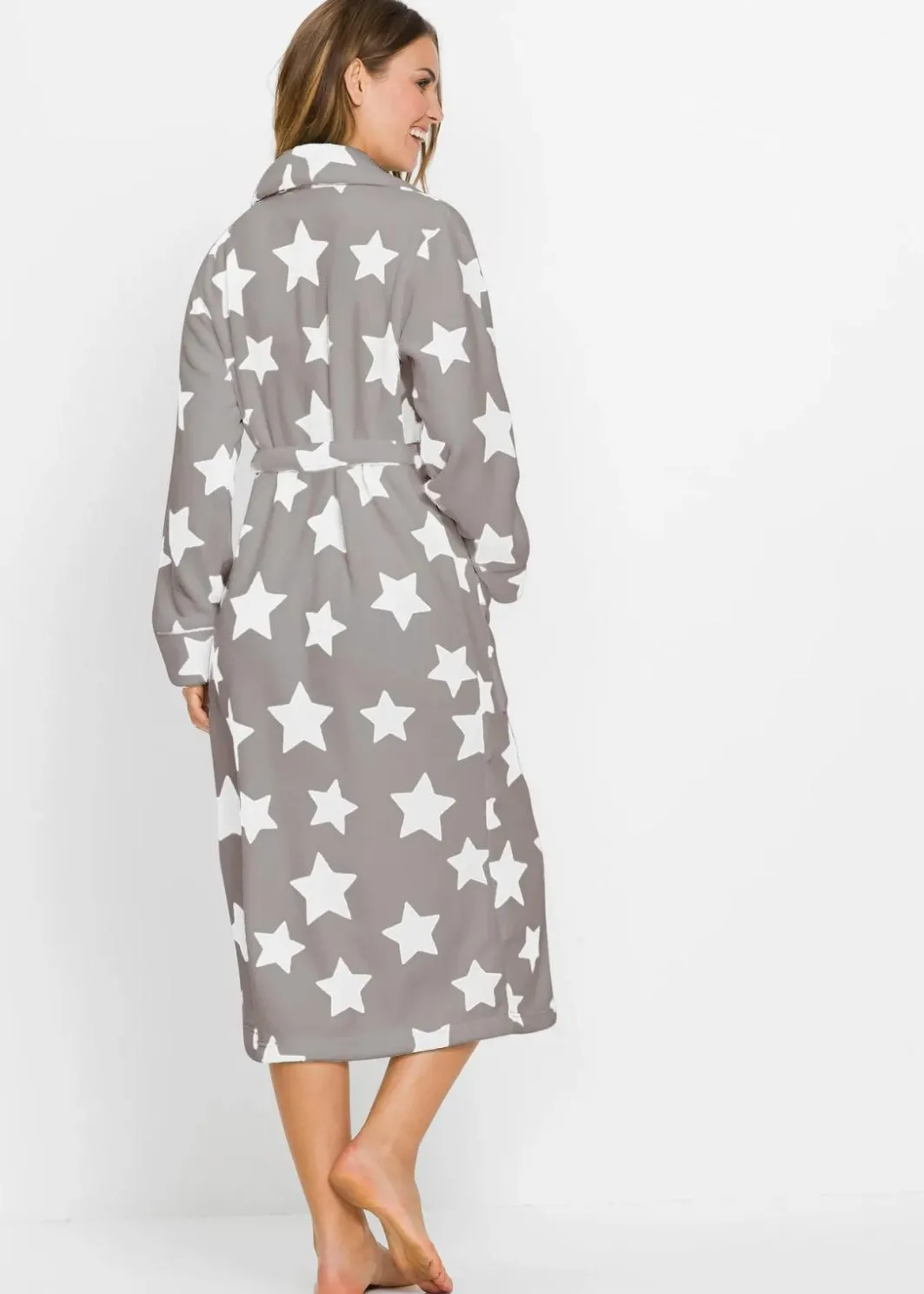 Damen bonprix Wäsche·Bademäntel|Nachhaltigere Materialien|Fleece Bademantel