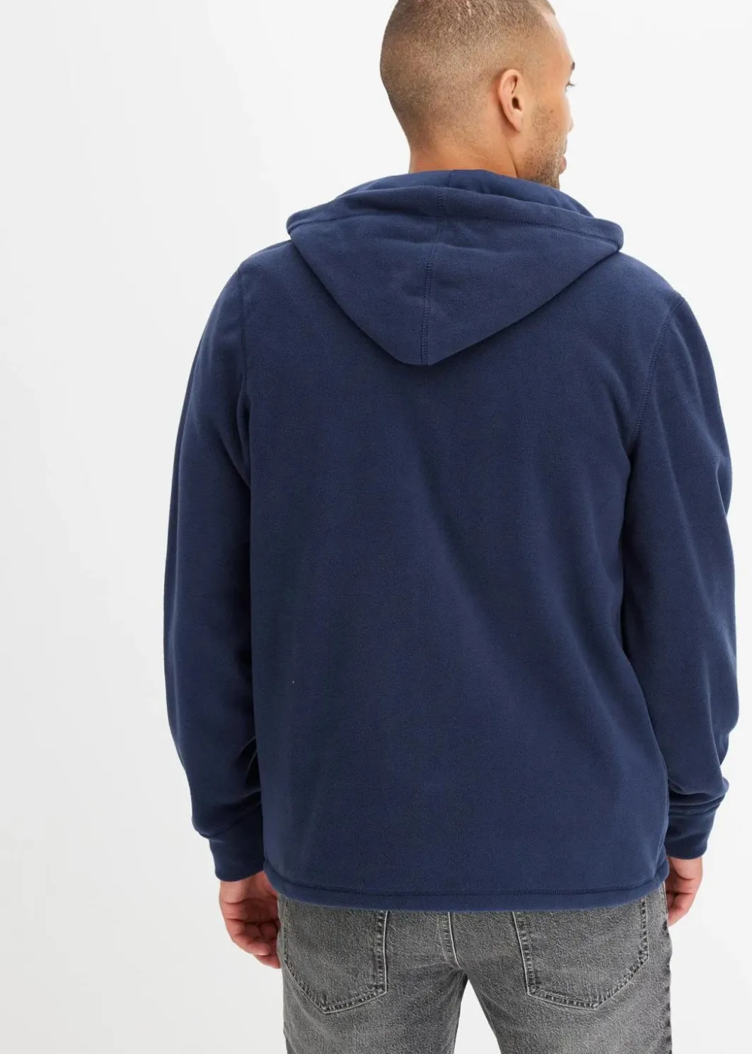 Herren bonprix Große Größen|Thermobekleidung|Fleecejacke mit Kapuze und aufgesetzten Taschen