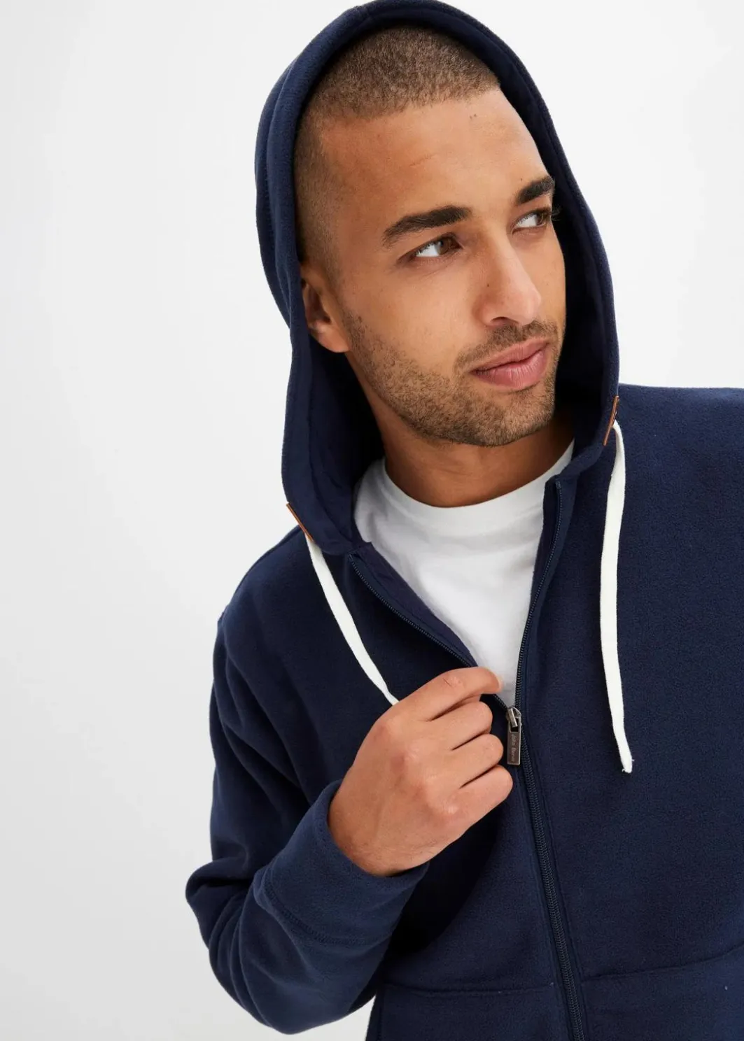 Herren bonprix Große Größen|Thermobekleidung|Fleecejacke mit Kapuze und aufgesetzten Taschen