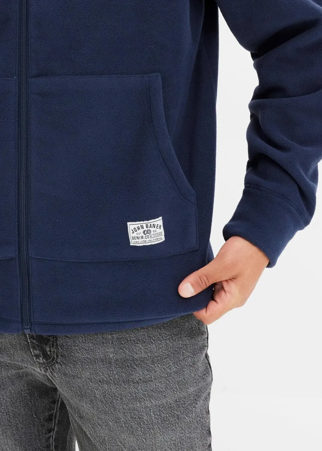 Herren bonprix Große Größen|Thermobekleidung|Fleecejacke mit Kapuze und aufgesetzten Taschen