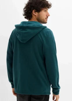 Herren bonprix Sweat|Jacken & Mäntel|Fleecejacke mit Kapuze und aufgesetzten Taschen