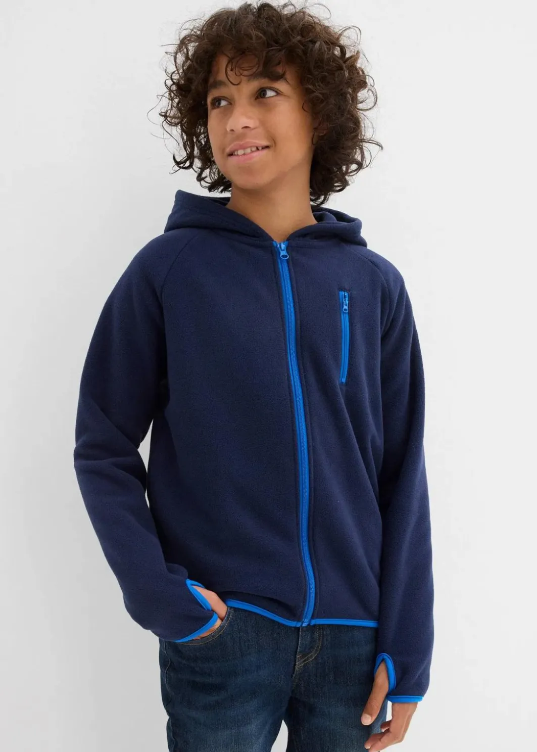Outlet Fleecejacke mit Kontrastdetails Kinder Jungen 9-16 Jahre·Bademode|Jungen 9-16 Jahre·Jacken & Outdoor