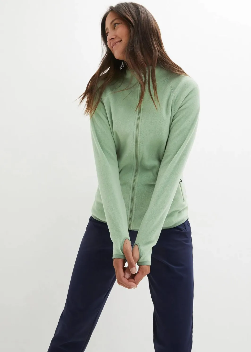 Damen bonprix Jacken & Mäntel|Sweat|Fleecejacke mit Reißverschluss-Taschen
