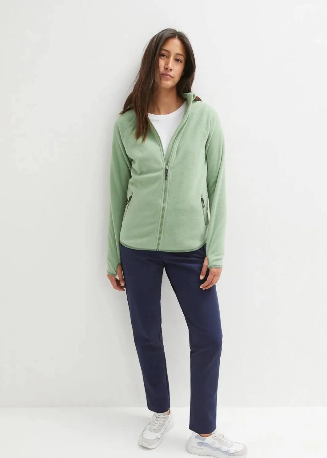 Damen bonprix Jacken & Mäntel|Sweat|Fleecejacke mit Reißverschluss-Taschen
