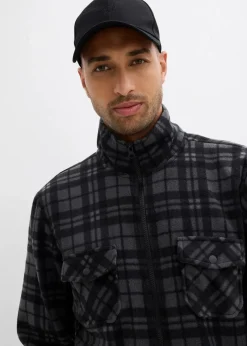 Herren bonprix Große Größen|Outdoorbekleidung|Fleecejacke mit Stehkragen