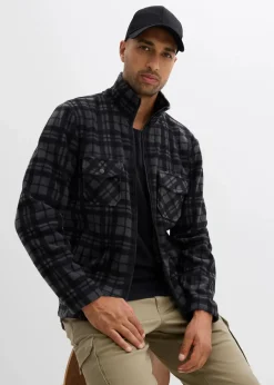 Herren bonprix Große Größen|Outdoorbekleidung|Fleecejacke mit Stehkragen