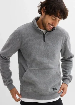 Herren bonprix Sweat|Thermobekleidung|Fleeceshirt mit Stehkragen