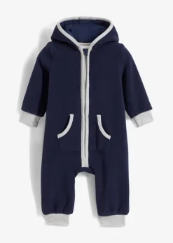 Kinder bonprix Jacken & Outdoor|Overalls & Sets|Fleeve-Overall mit Kapuze und Bärchen-Applikation