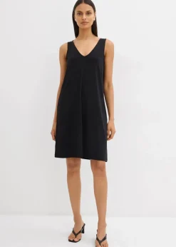 Damen bonprix Kleider|Bekleidung·Pullover & Strickjacken|Fließendes Trägerkleid mit V-Ausschnitt
