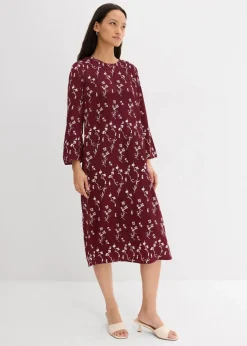 Florales Midikleid aus reiner Viskose Damen Kleider|Bekleidung·Pullover & Strickjacken