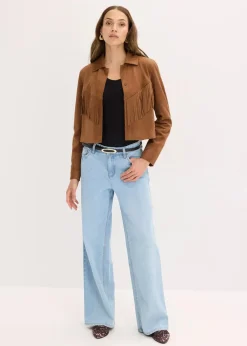 Fransen-Jacke in Wildleder-Optik Damen Jacken & Mäntel