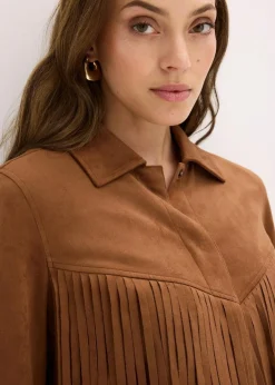Fransen-Jacke in Wildleder-Optik Damen Jacken & Mäntel