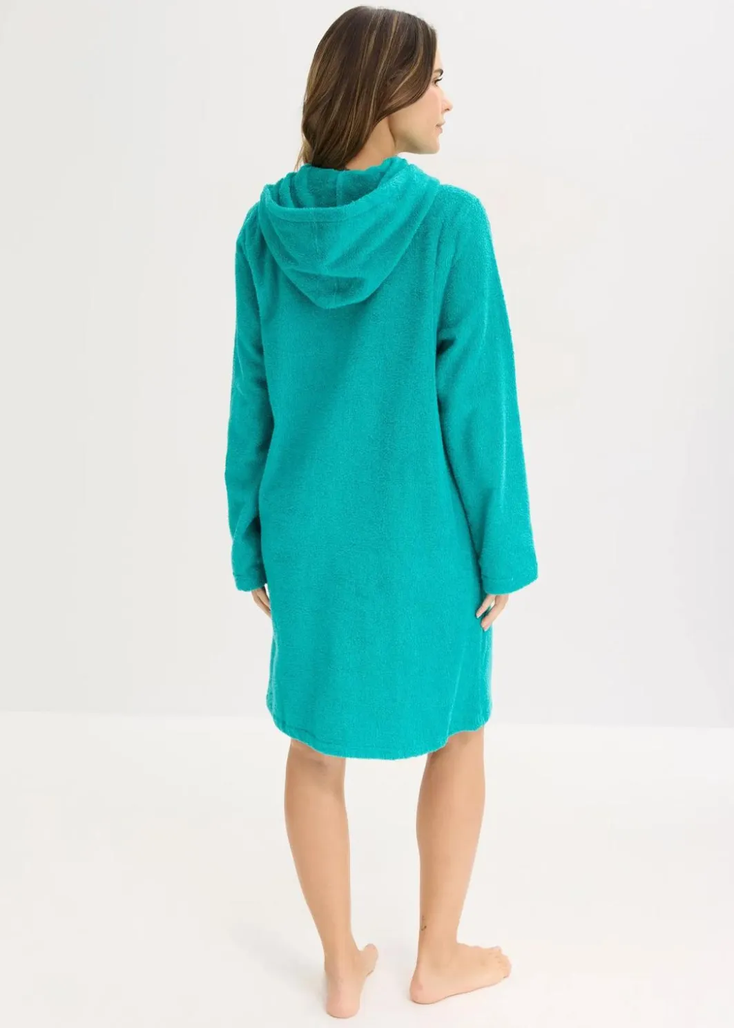 Clearance Frottee Bademantel aus Bio-Baumwolle mit Reißverschluss Damen Wäsche·Bademäntel|Nachhaltigere Materialien
