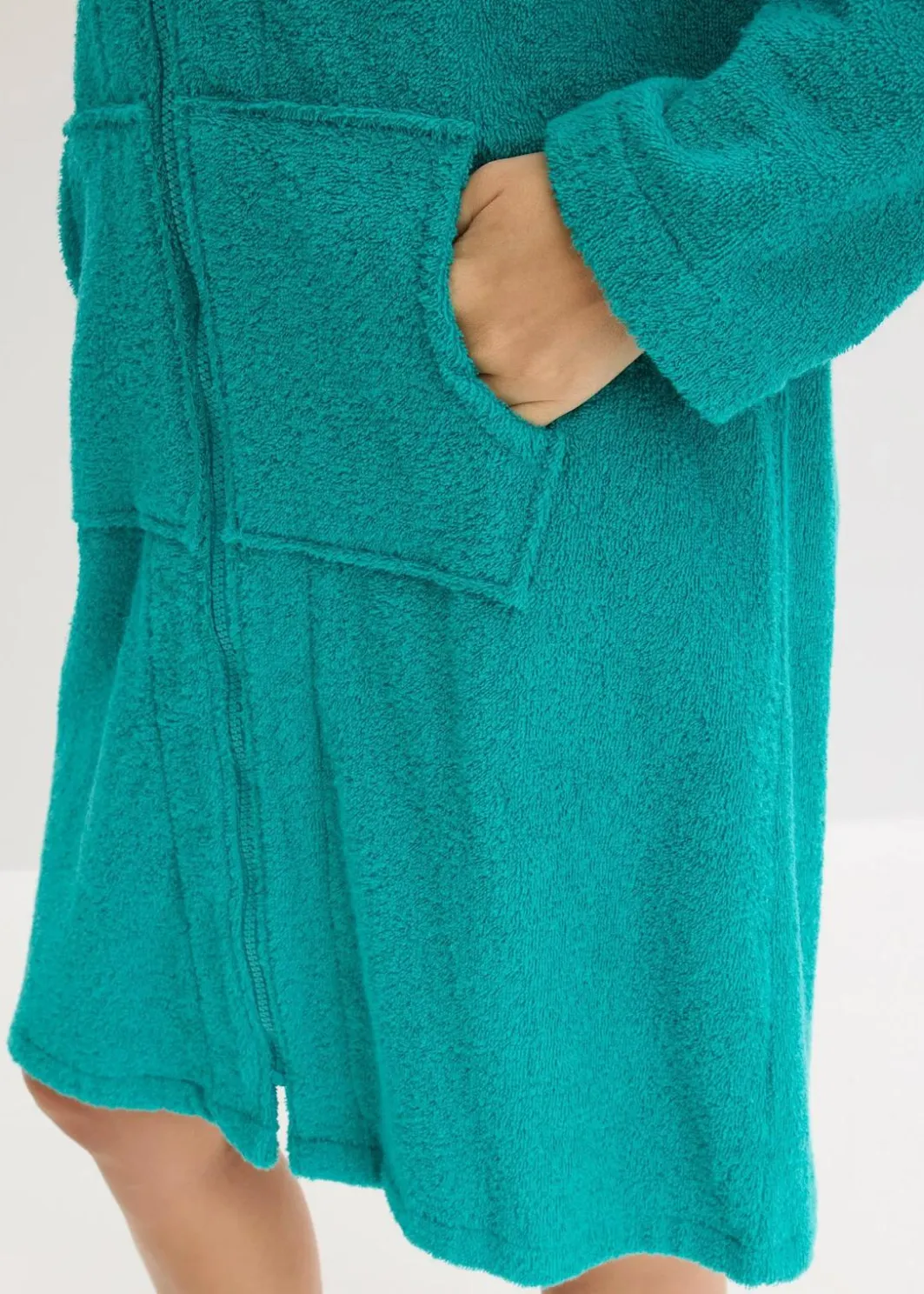 Clearance Frottee Bademantel aus Bio-Baumwolle mit Reißverschluss Damen Wäsche·Bademäntel|Nachhaltigere Materialien