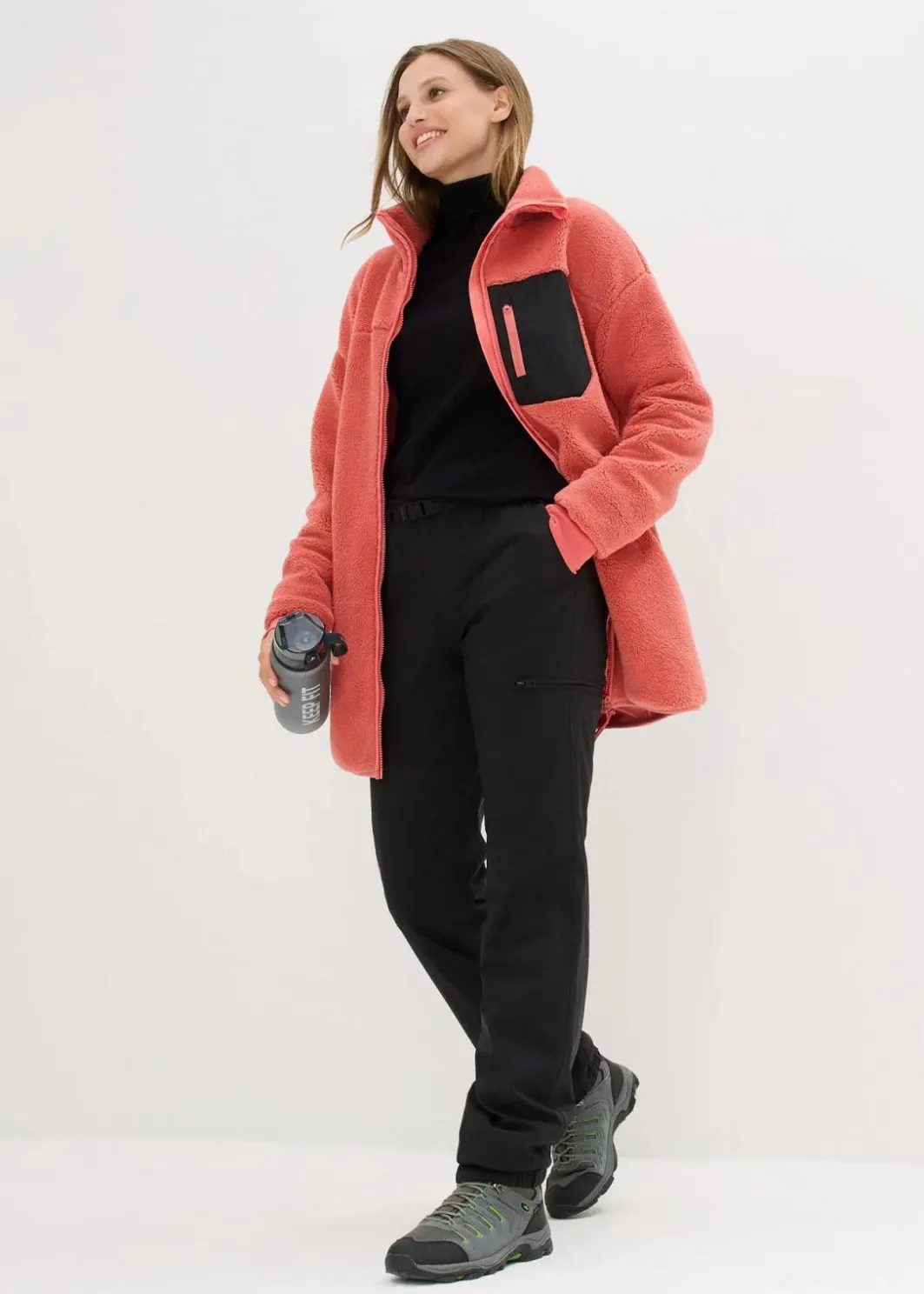 Damen bonprix Nachhaltigere Materialien|Funktionhose mit Fleecefutter und Taschen, wasserdicht