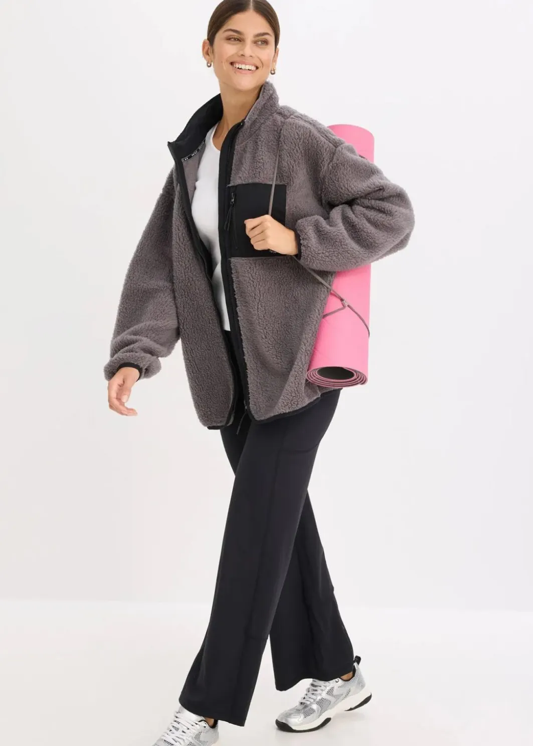 Online Funktions-Fleece Sportjacke, oversized Damen Bekleidung·Sweat|Bekleidung·Hosen