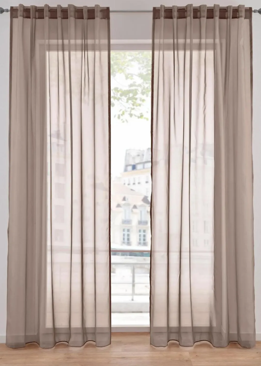 Clearance Gardine aus leichtem Voile mit verdeckten Schlaufen (1er Pack) Gardinen