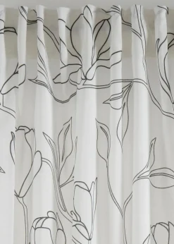 bonprix Gardinen|Gardine aus recyceltem Polyester mit Blätterdruck (1er Pack)