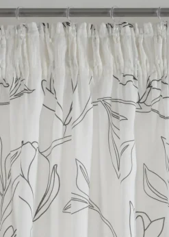 bonprix Gardinen|Gardine aus recyceltem Polyester mit Blätterdruck (1er Pack)