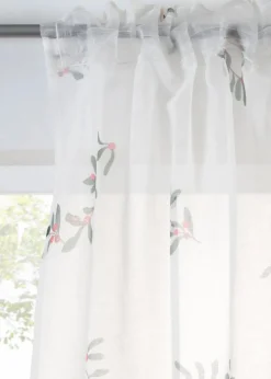 bonprix Gardinen|Weihnachtsdeko & -Textilien·Gardinen|Gardine mit bedruckten Mistelzweigen (1er Pack)