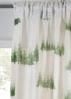 Clearance Gardine mit bedruckten Tannenbäumen (1er Pack) Gardinen|Weihnachtsdeko & -Textilien·Gardinen