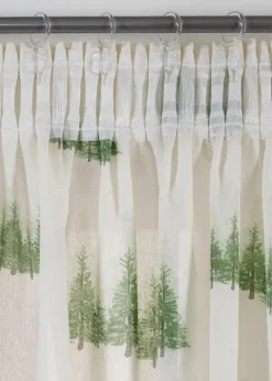 Clearance Gardine mit bedruckten Tannenbäumen (1er Pack) Gardinen|Weihnachtsdeko & -Textilien·Gardinen