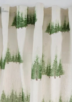 Clearance Gardine mit bedruckten Tannenbäumen (1er Pack) Gardinen|Weihnachtsdeko & -Textilien·Gardinen