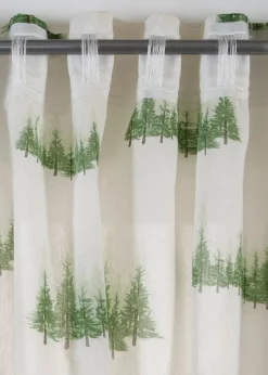 Clearance Gardine mit bedruckten Tannenbäumen (1er Pack) Gardinen|Weihnachtsdeko & -Textilien·Gardinen