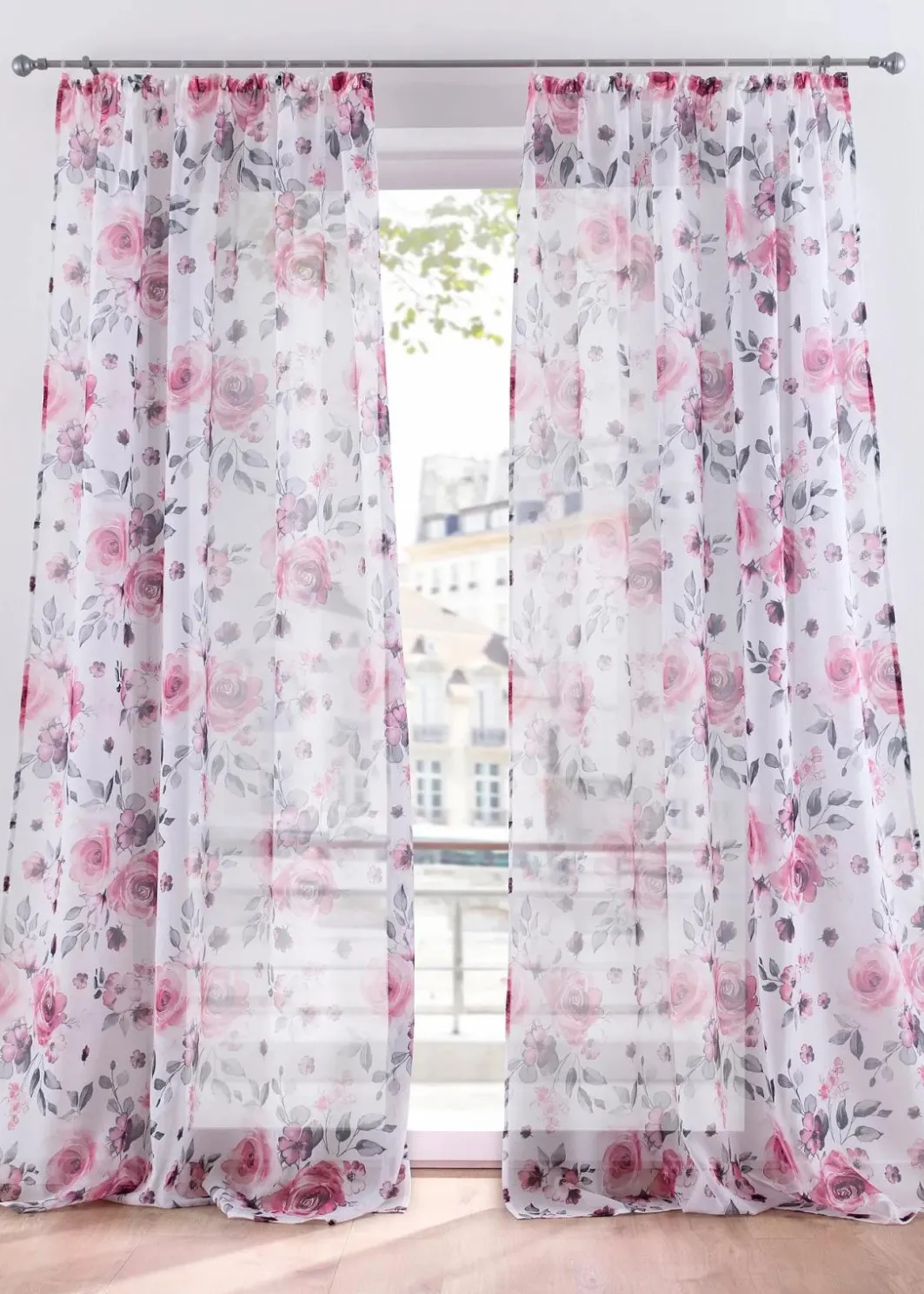 Sale Gardine mit Blumenmuster mit recyceltem Polyester (1er Pack) Gardinen