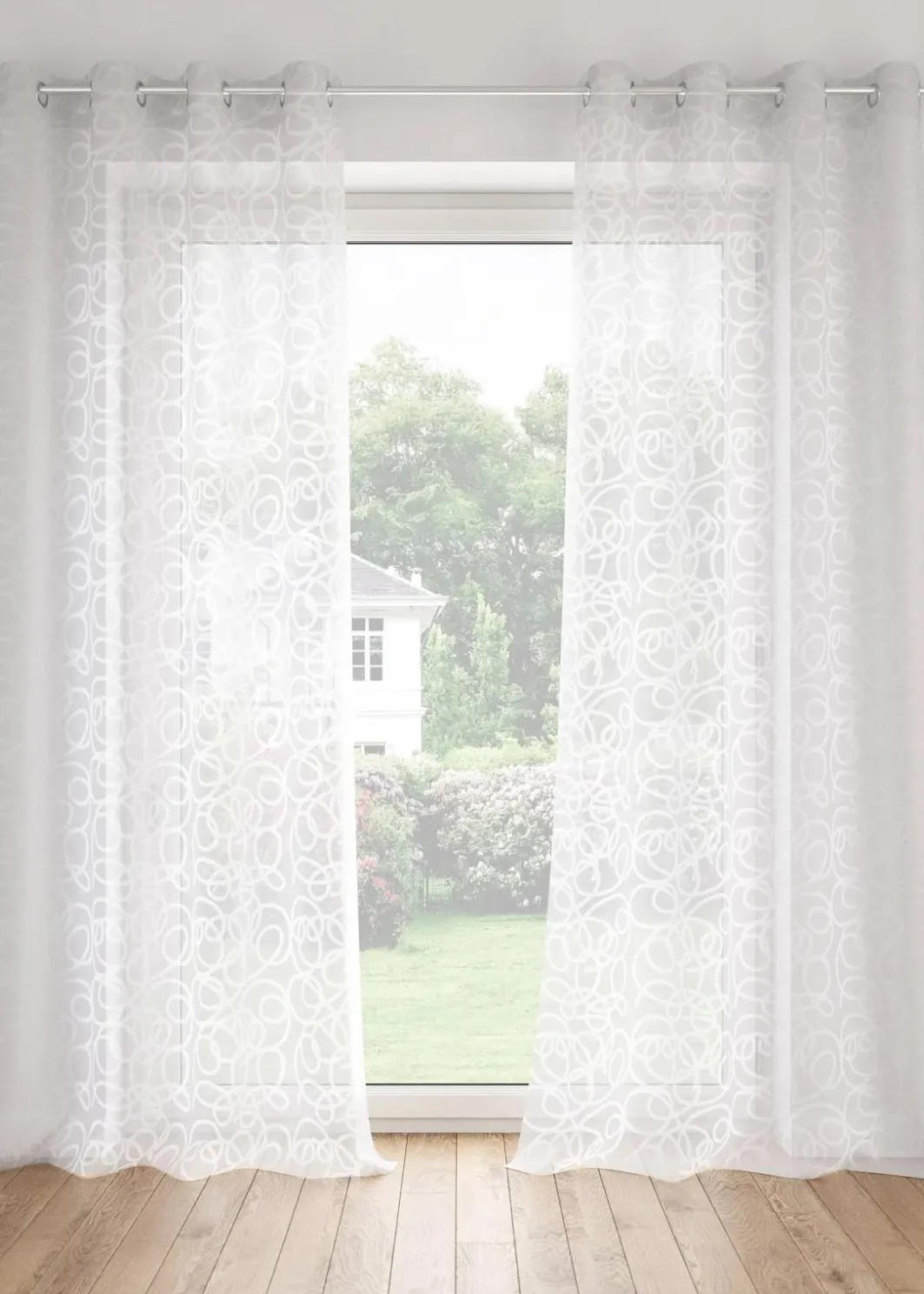 bonprix Gardinen|Gardine mit Druck mit recyceltem Polyester (1er Pack)