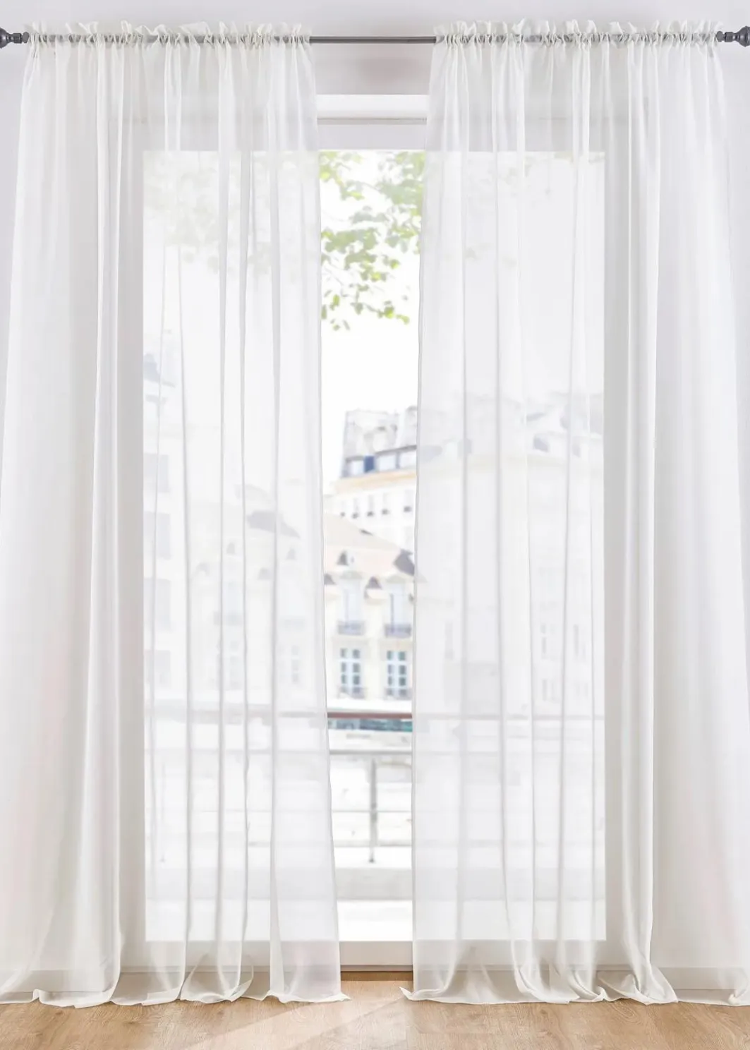 bonprix Gardinen|Gardinen aus leichtem Voile mit Tunnelzug (2er Pack)