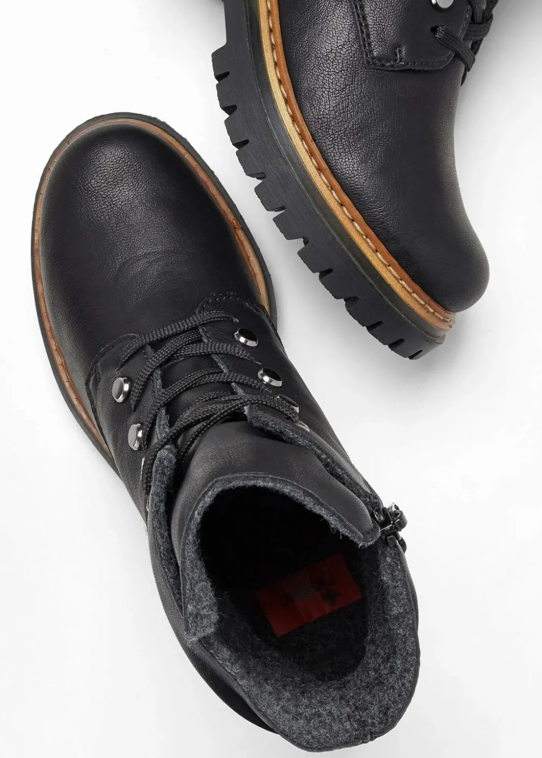 Damen Rieker High Heels|Komfortschuhe|Gefütterte Komfort-Schnürboots