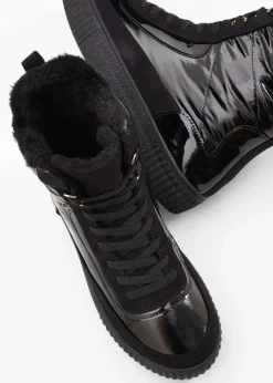 Outlet Gefütterte Schnürboots Damen Komfortschuhe|Gefütterte Winterschuhe