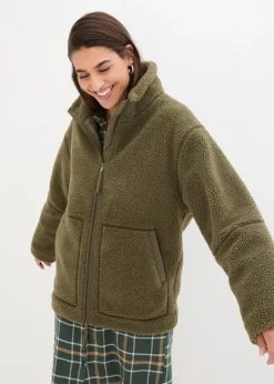 Damen bonprix Bekleidung·Hosen|Jacken & Mäntel|Gefütterte Teddy-Fleece Jacke
