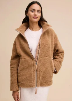 Online Gefütterte Teddy-Fleece Jacke Damen Nachhaltigere Materialien|Jacken & Mäntel
