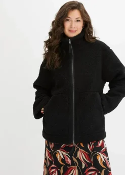 Damen bonprix Nachhaltigere Materialien|Jacken & Mäntel|Gefütterte Teddy-Fleece Jacke
