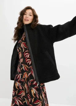 Damen bonprix Nachhaltigere Materialien|Jacken & Mäntel|Gefütterte Teddy-Fleece Jacke