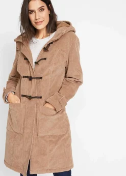 Damen bonprix Bekleidung·Hosen|Gefütterter Cord-Dufflecoat