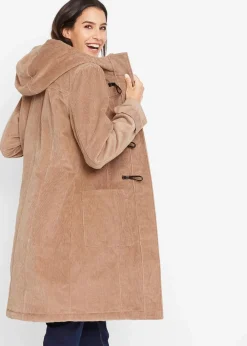 Damen bonprix Bekleidung·Hosen|Gefütterter Cord-Dufflecoat