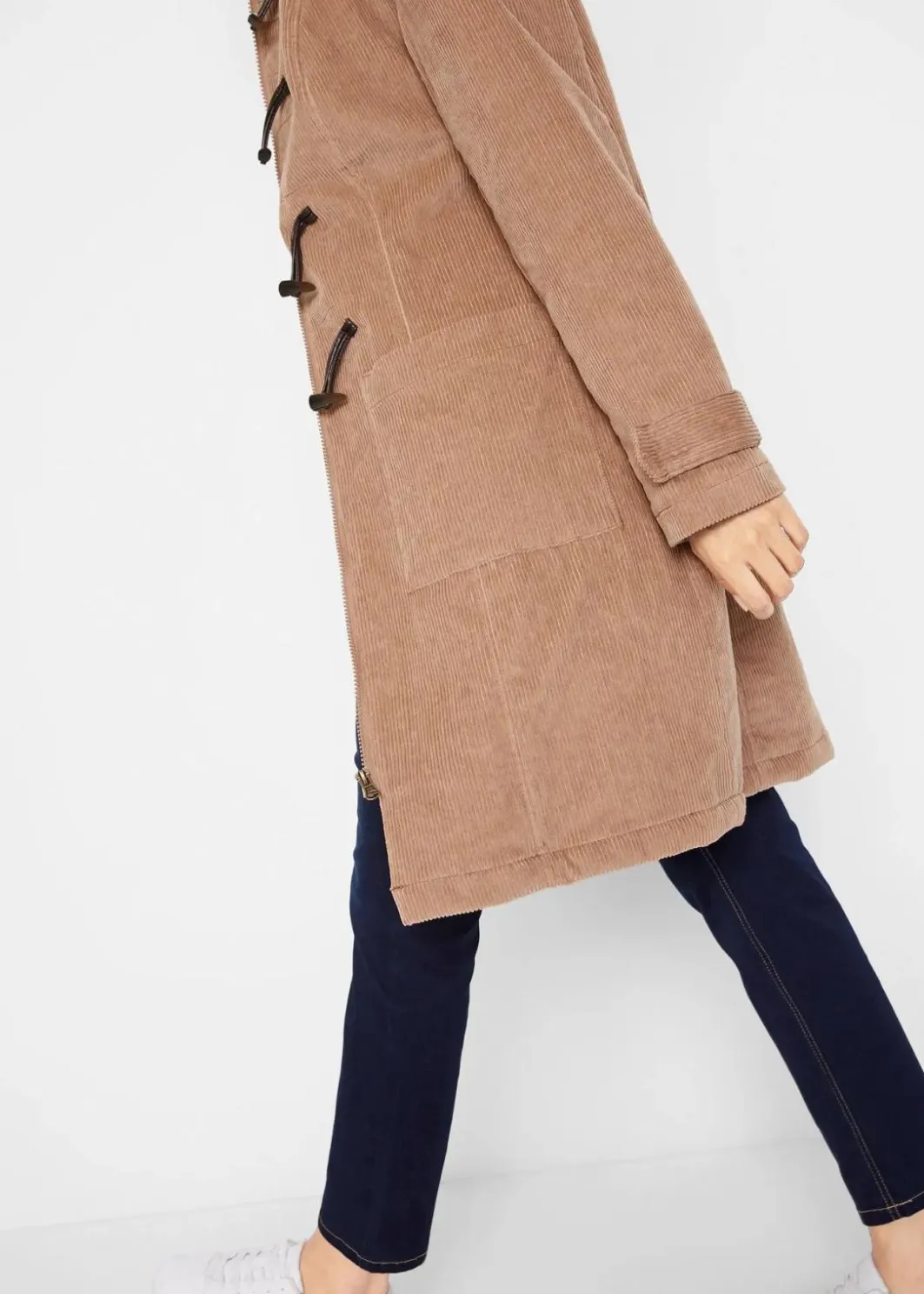 Damen bonprix Bekleidung·Hosen|Gefütterter Cord-Dufflecoat