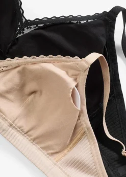Sale Gepolstertes Bralette ohne Bügel mit Bio-Baumwolle (2er Pack) Damen Wäsche·Baumwollunterwäsche|Nachhaltigere Materialien