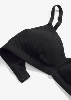 Damen bonprix Wäsche·Baumwollunterwäsche|Nachhaltigere Materialien|Gepolstertes Bralette ohne Bügel aus gerippter Bio-Baumwolle
