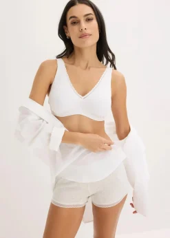 Discount Gepolstertes Bralette ohne Bügel ​mit Bio-Baumwolle und Spitze Damen Wäsche·Baumwollunterwäsche|Baumwollunterwäsche