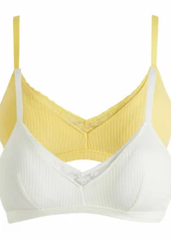 Damen bonprix Nachhaltigere Materialien|Bhs|Gepolstertes Bralette ohne Bügel mit Bio-Baumwolle (2er Pack)