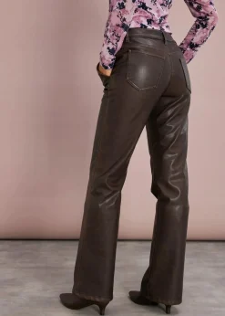 Damen bonprix Bekleidung·Kleider|Hosen|Gerade Lederimitat-Hose