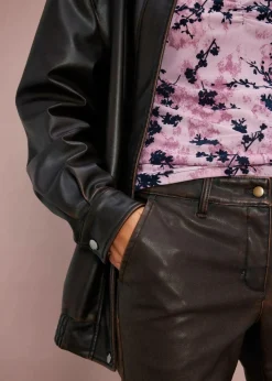 Damen bonprix Bekleidung·Kleider|Hosen|Gerade Lederimitat-Hose