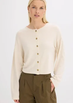 Damen bonprix Pullover & Strickjacken|Zweiteiler & Sets|Gerippte Feinstrickjacke