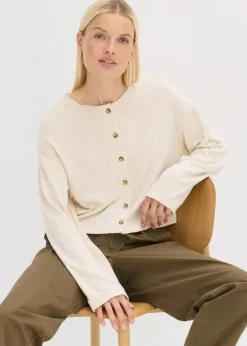 Damen bonprix Pullover & Strickjacken|Zweiteiler & Sets|Gerippte Feinstrickjacke
