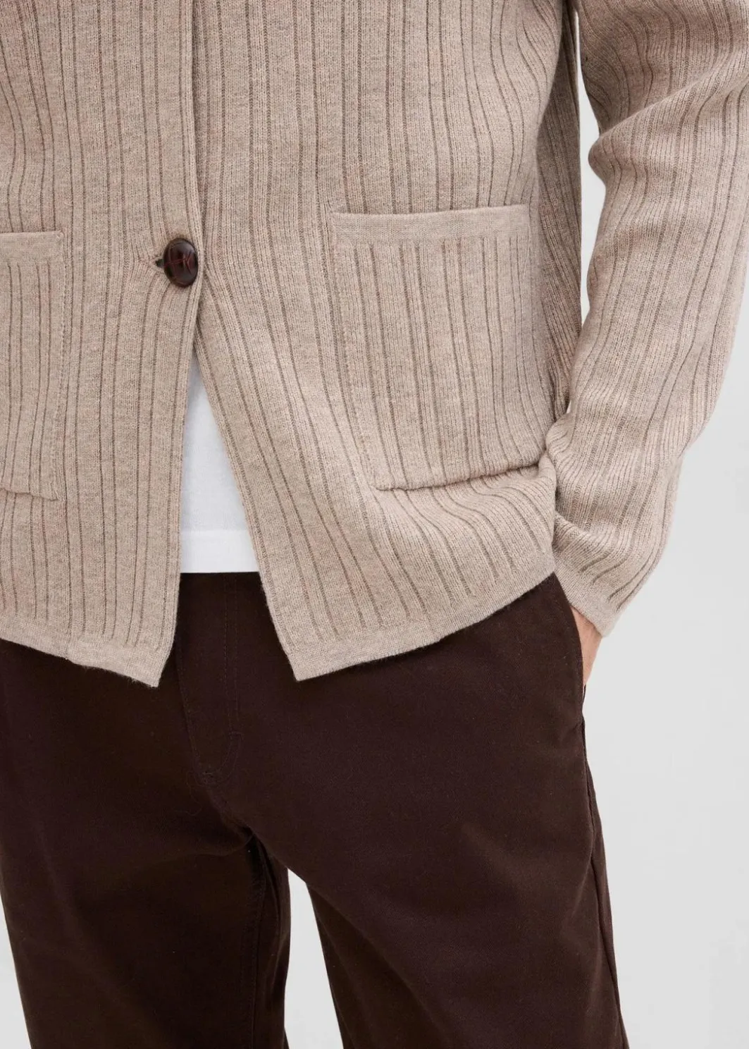 Herren bonprix Große Größen|Pullover & Strickjacken|gerippte Feinstrickjacke
