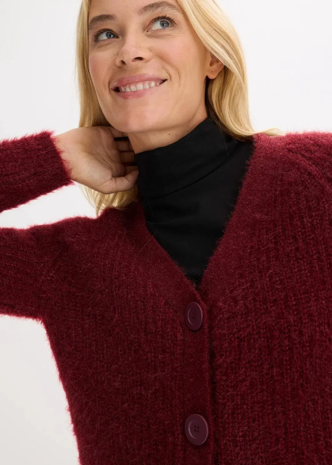 Damen bonprix Bekleidung·Umstandsmode|Pullover & Strickjacken|Gerippte Grobstrickjacke